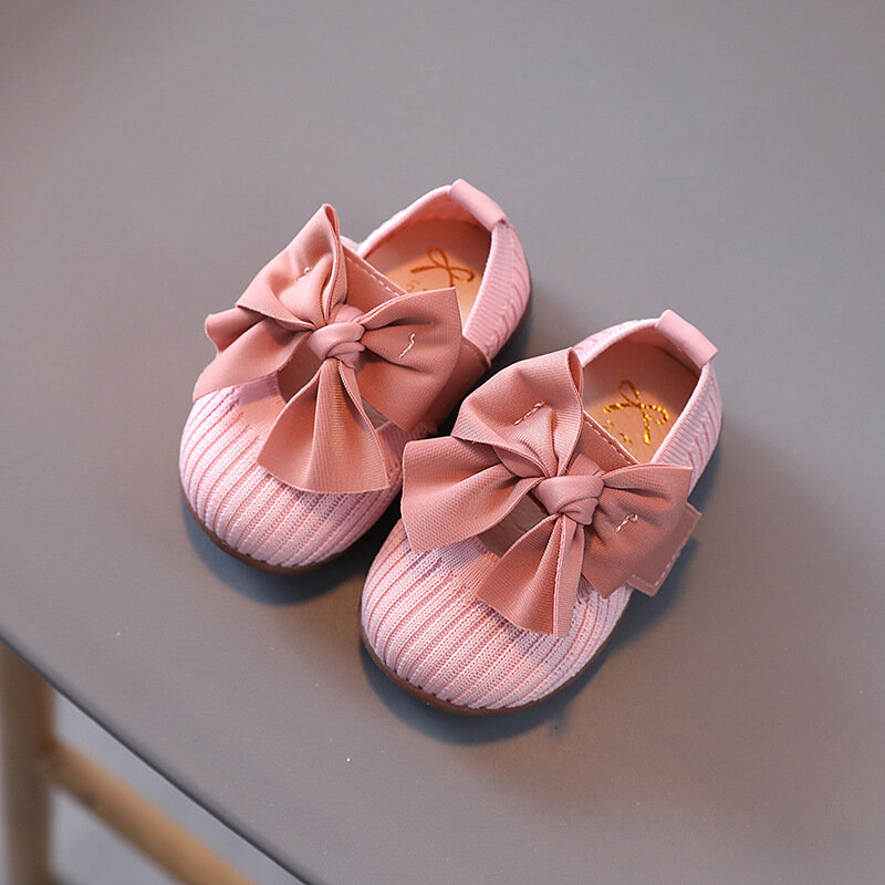 الأميرة حذاء طفل الأحذية Bowknot الإناث طفل رضيع لينة سوليد حذاء طفل صغير 1-2 سنة الفتيات أحذية جديد طفل حذاء كاجوال