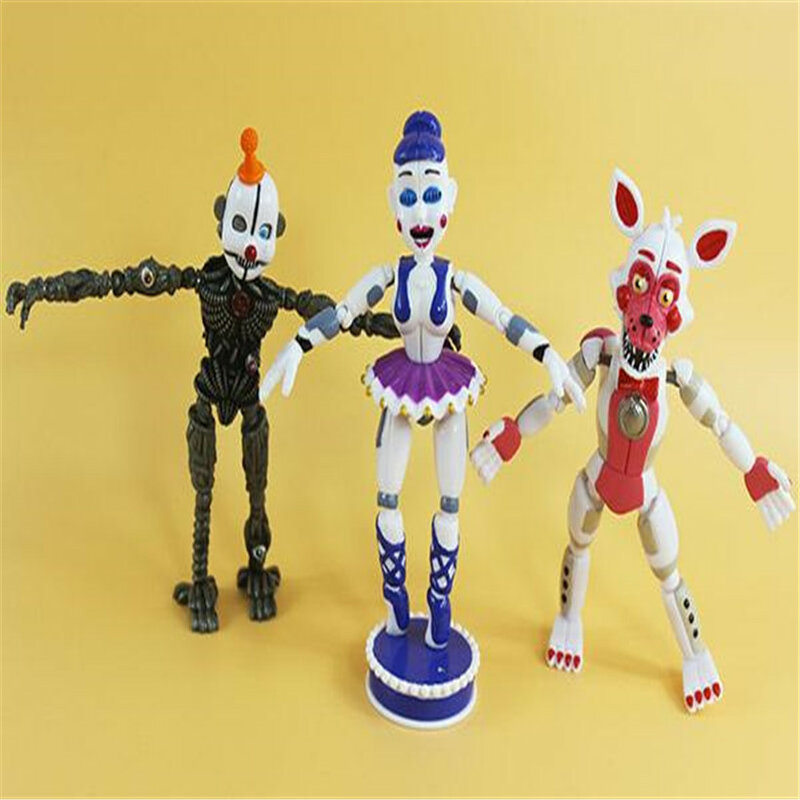 Gorący bubel 5 sztuk/zestaw śliczne Anime pięć nocy w Freddy zabawki figurka Fnaf dziewczyny Bonnie niedźwiedź Foxy Model z pcv dzieci prezenty