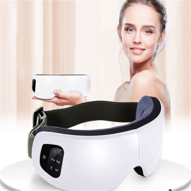 Vibración eléctrico masajeador de ojos inteligente inalámbrico de recarga USB calefacción terapia de música Bluetooth ojos estrés dispositivo para cuidado de ojos