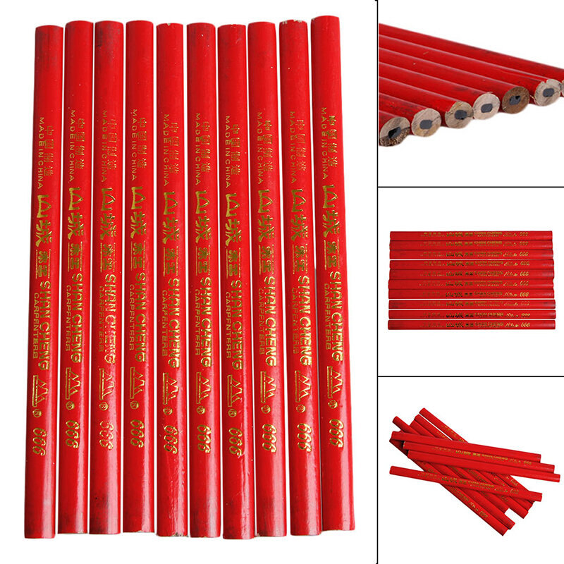 10x 175mm ołówki stolarskie czarny ołów dla majsterkowiczów stolarki stolarskie nowe artykuły papiernicze