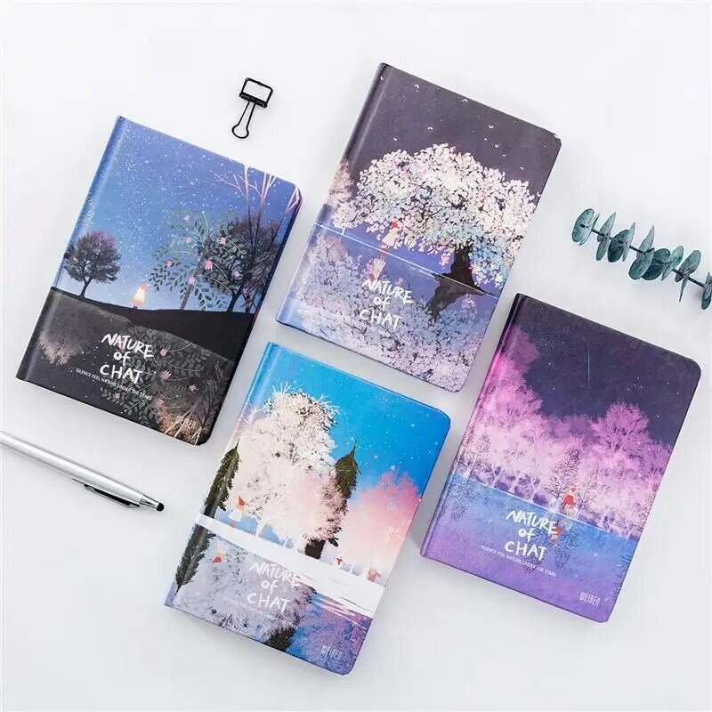 "Nature Chat" Hard Cover Journal Diary Blank Art Papers Notebook School Study Planner Notepad Stationery Gift