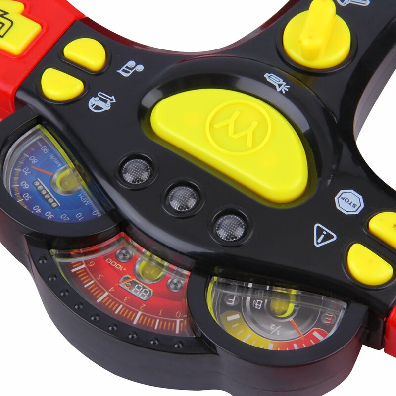 Children'S Steering Wheel Toy Baby Childhood Educational Driving Simulation With Flashing Lights & Sound Effects