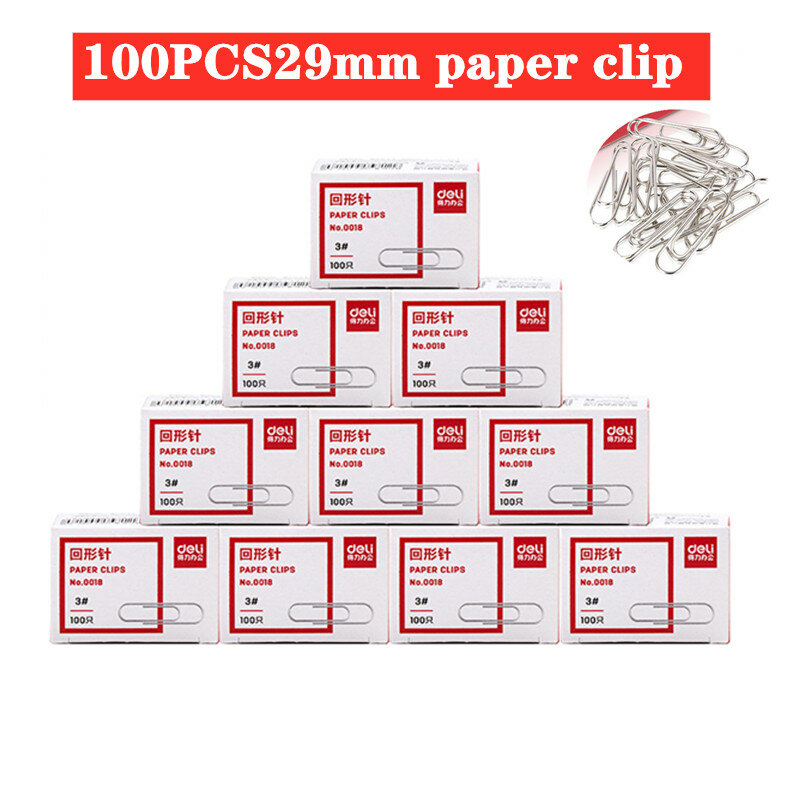 29mm steel core silver paper clip 100pcs paper clip long financial supplies office stationery