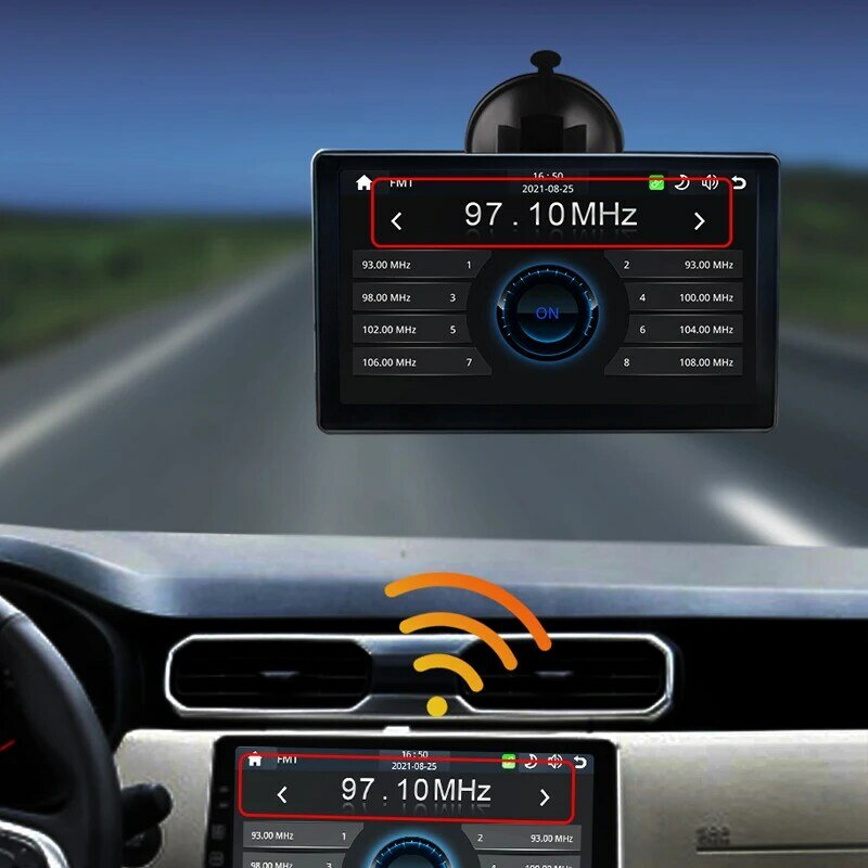 Carplay-Androidカーラジオ,タッチスクリーン,7インチ,1DIN,Bluetooth,FMラジオ,インストール不要,車用