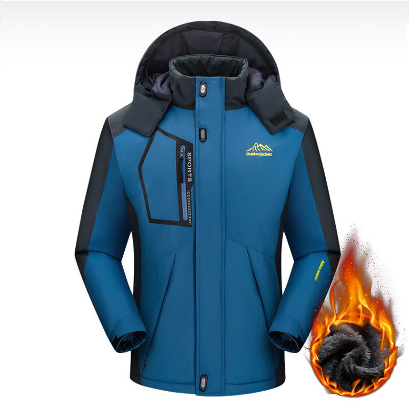 Stormsuit في الهواء الطلق سترة واقية الخريف الشتاء أفخم سميكة معطف دافئ المد العلامة التجارية الرجال بدلة الصيد