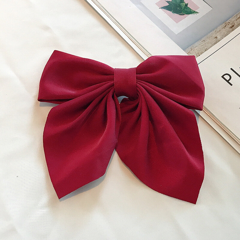 Vintage Big Hair Bow Ties Cute Hair Clips Satin  Butterfly Bow Hairpin Hair Accessories for Women Girl Bowknot Hairpins