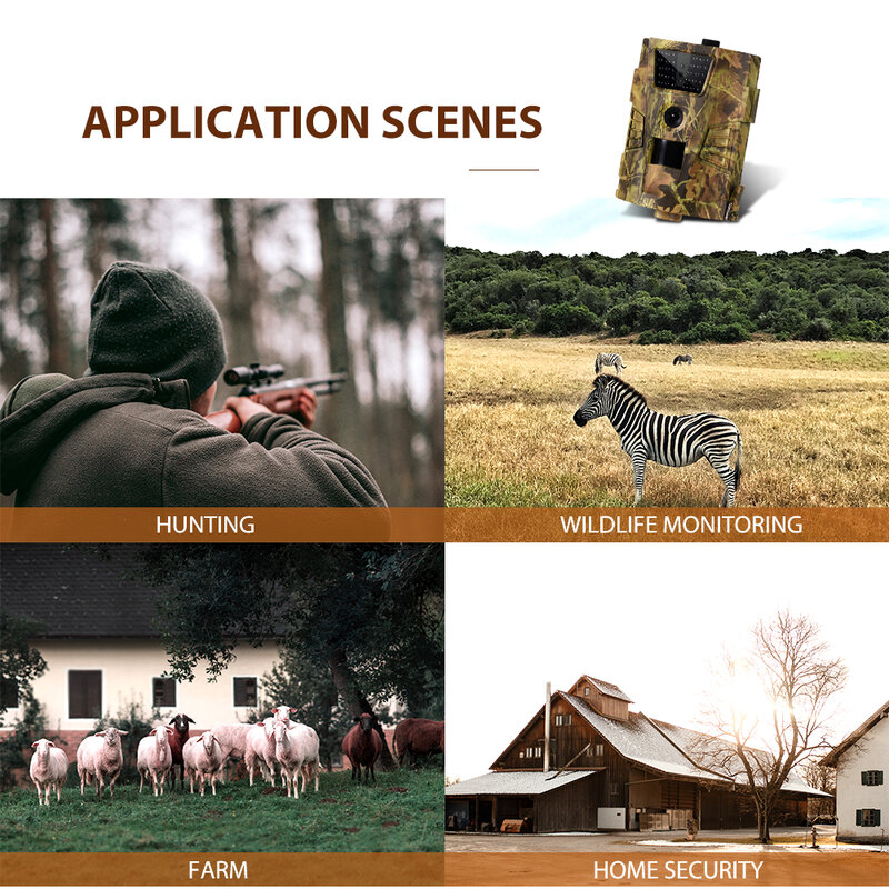 Cámara de rastreo y caza silvestre, videocámara de vigilancia salvaje, VERSIÓN NOCTURNA, exploración silvestre, pista de trampas para fotos