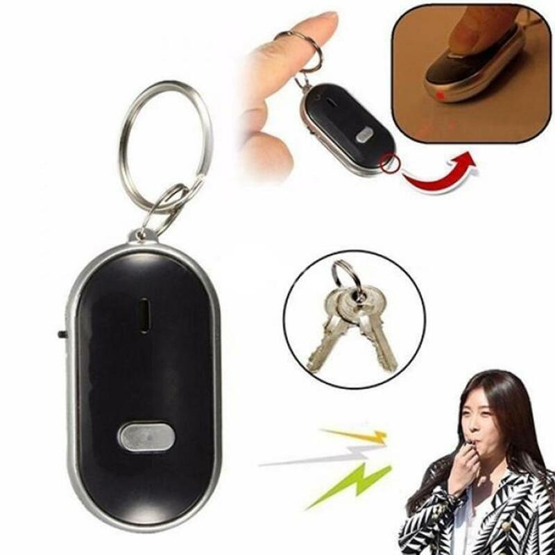 Led inteligente localizador chave alarme de controle de som anti perdido criança encontrar chaves chaveiro saco aleatório pet tag tracker locator cor v7u8
