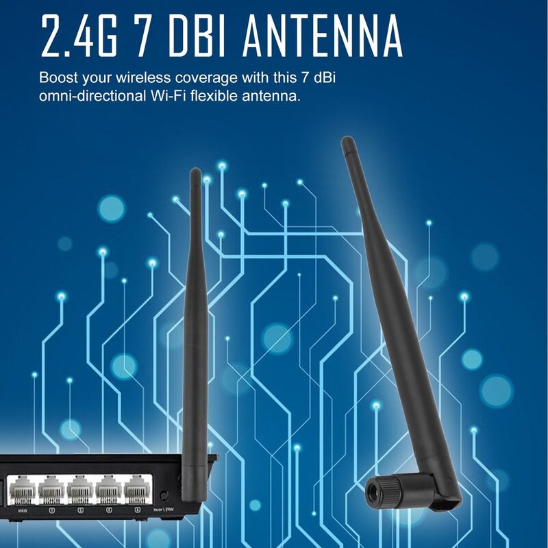 Antena wi-fi universal, amplificador de antena sem fio para roteador, cartão pci, 2.4ghz, 7dbi