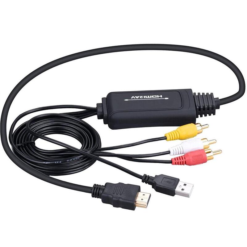 HDMI-kompatibel zu RCA Kabel, HDMI-kompatibel zu AV CVBS Composite Konverter Adapter mit USB Power