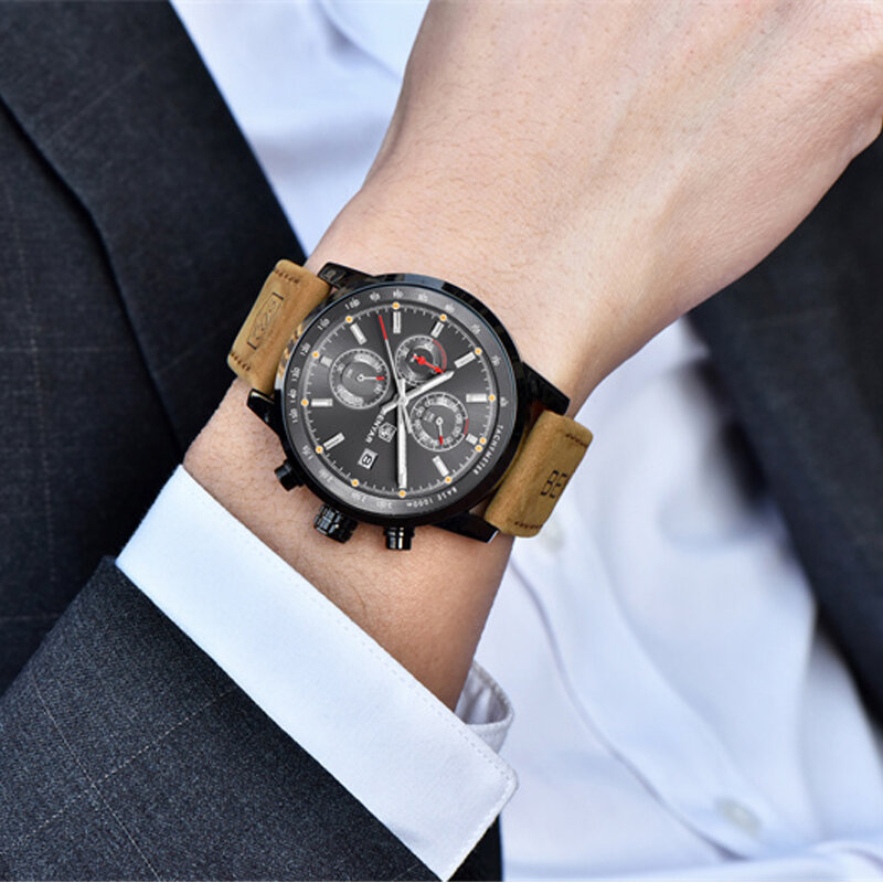 2021 neue herren Uhren Top-marke Luxus Männer Armbanduhr Wasserdichte Leder Quarzuhr Sport Männlichen Uhr Relogio Masculino