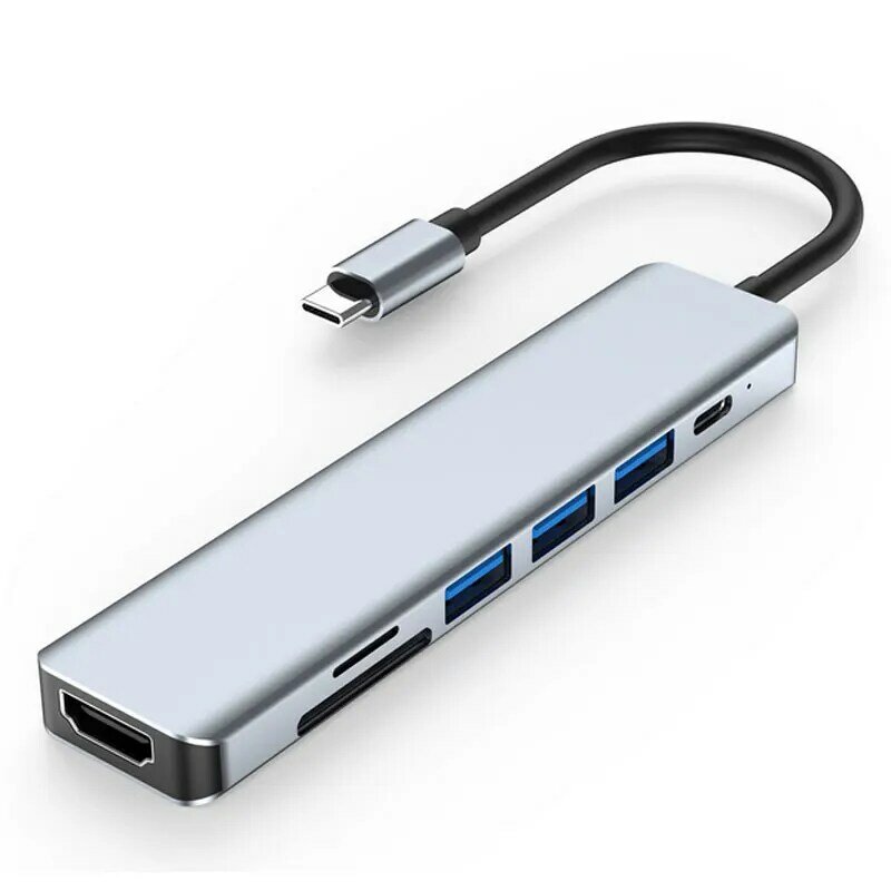 Hub USB C con HDMI-compatibile 4K Rj45 VGA Thunderbolt 3 USB tipo C Dock TF SD Reader PD HUB 3.0 per MacBook Pro/Air 2021 M1