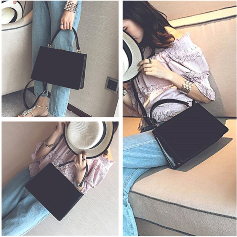 Classic Design Metal Frame Clasp Top Handle Bags For Women High Quality Office Ladies OL Briefcase Shoulder Crossbody Bags 2021