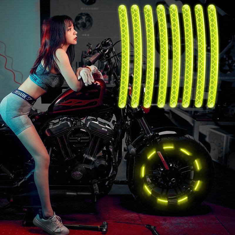 Auto Styling Motorfiets Wiel Sticker Reflecterende Decals Velg Tape Fiets Motobike Decal 17 '/18' Voor Yamaha Honda suzuki Harley Bmw