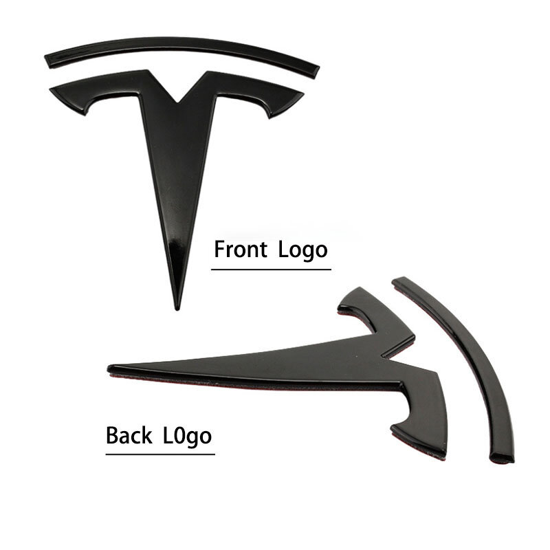Metall Ersatz Aufkleber Für Tesla Modell 3 Vorderseite Rückseite Stamm Logo Ersetzen Emblem Decals Zubehör