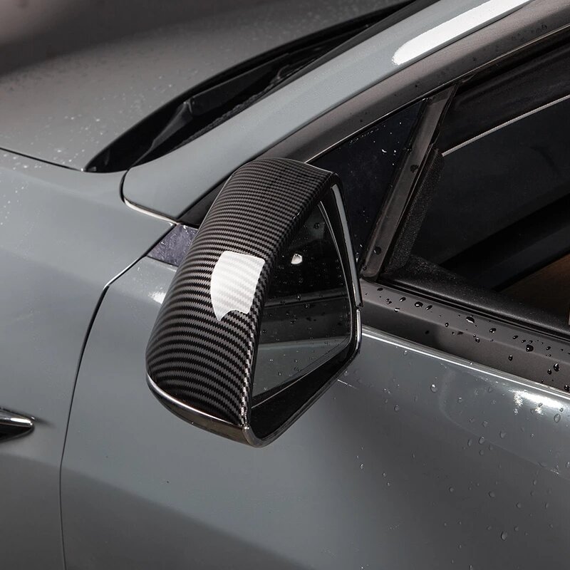 Tplus asa direita espelho retrovisor capa para tesla modelo 3 fibra de carbono espelho retrovisor porta lateral do carro espelho retrovisor acessórios