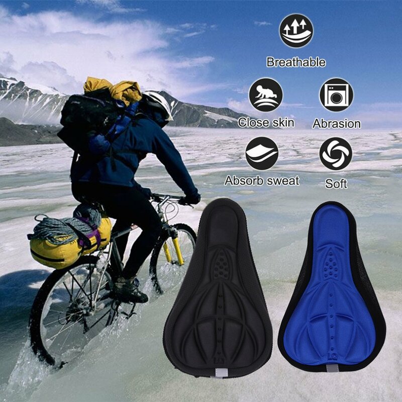 Capa 3d macia para selim de bicicleta, assento de bicicleta, ciclismo, almofada de silicone, capa para assento, acessórios para bicicleta