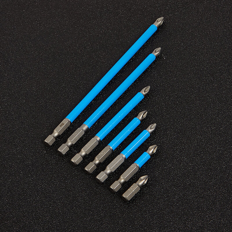 Broca de chave de fenda ph2, pontas longas e antiderrapantes para chave de fenda magnética 1/4, ferramentas de cabeça cruzada, peças