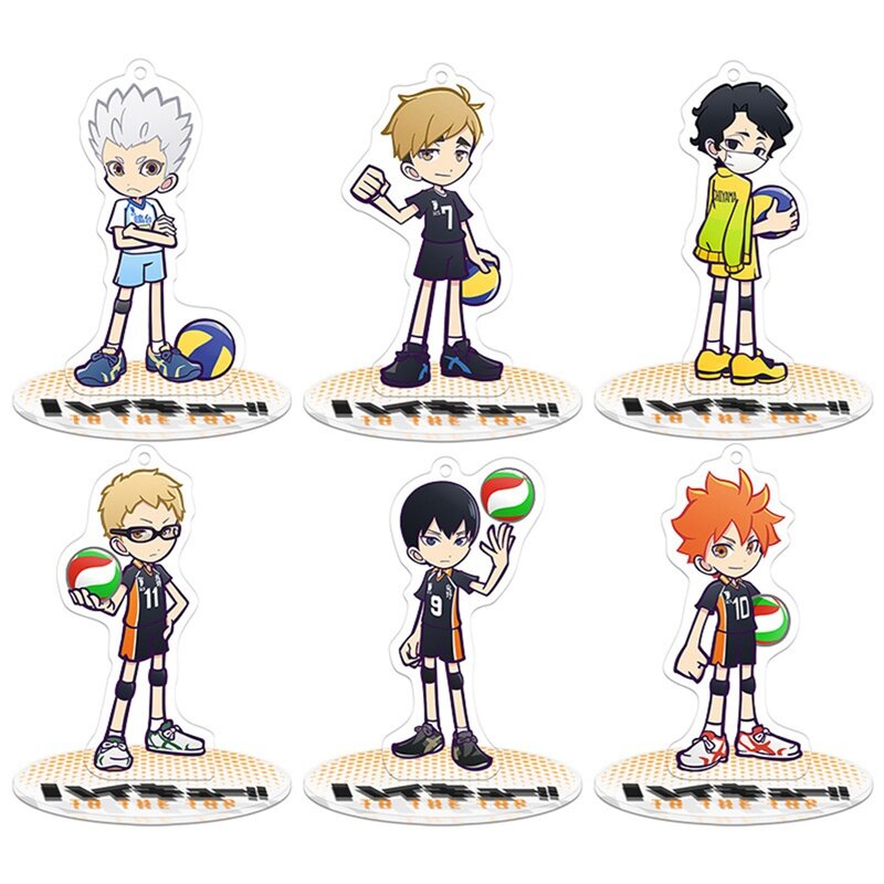 ¡Anime tee! Figura acrílica con soporte de voleibol para adolescentes, modelo de soporte para pastel de placa, adornos de decoración de escritorio de actividad, 9cm