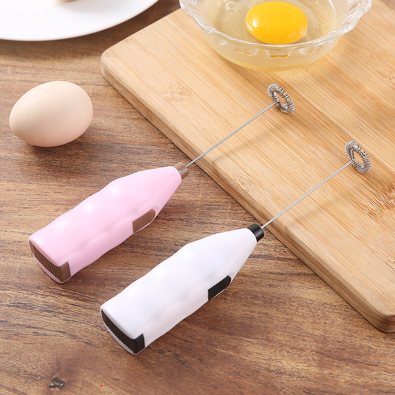 가정용 휴대용 전기 계란 우유 거품기 크리에이티브 #5 배터리, 스테인레스 스틸 커피 우유 차 블렌더