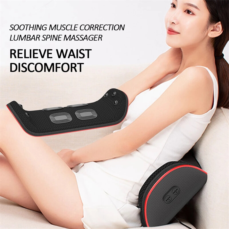 Masaje dispositivo aliviar el dolor de cintura masajeador dispositivo tracción Lumbar inflable compresa caliente de la columna Lumbar apoyo