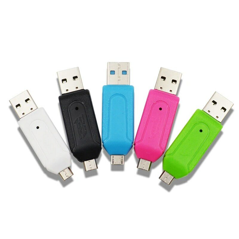 พอร์ต USB 2.0 2ใน1 OTG Micro SD Card Reader สำหรับ USB Micro SD TF Adapter Type C สมาร์ทการ์ดหน่วยความจำ Cardreader