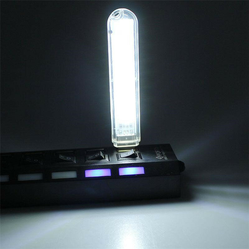Mini Lámpara USB portátil de 1/2 piezas, 8 LED, cc 5V, iluminación USB para Camping, PC, portátil, dispositivo de Banco de energía móvil