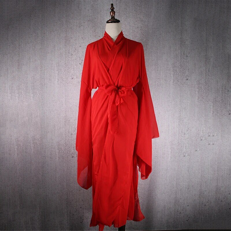 Traje chino antiguo, ropa de mujer, trajes de baile tradicional de la diosa Tang Hanfu, vestido de hada folclórica, trajes de Hanfu rojo