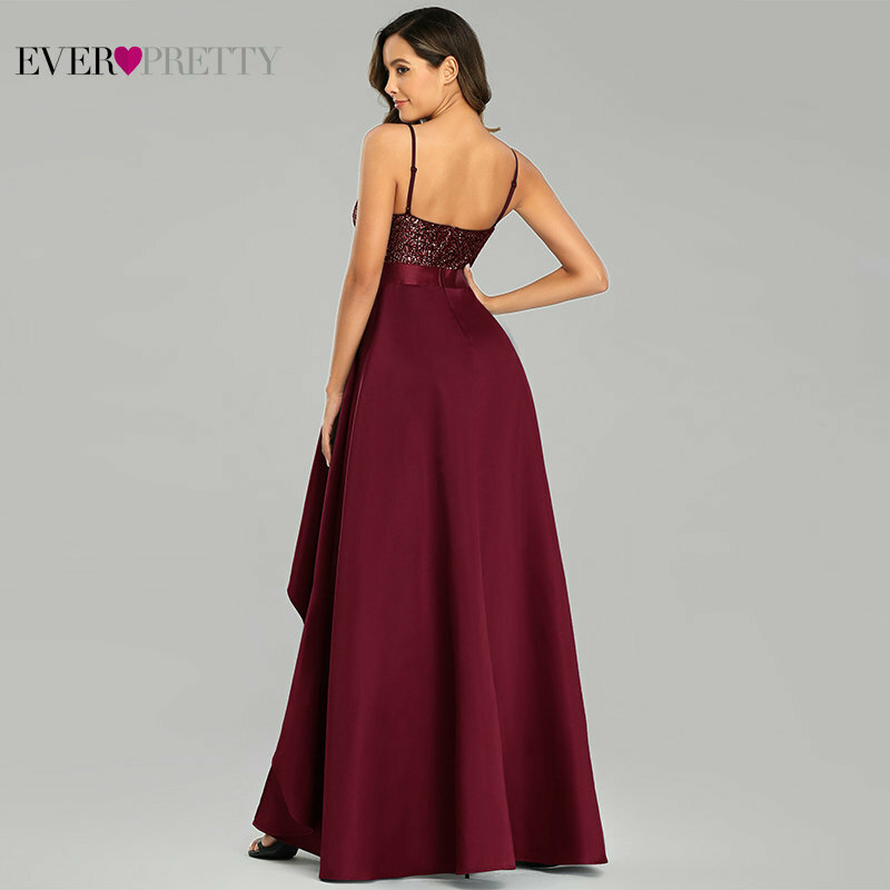 Ever Pretty – robe de soirée en Satin, tenue de soirée élégante, Sexy, scintillante, col en v, bretelles Spaghetti, paillettes