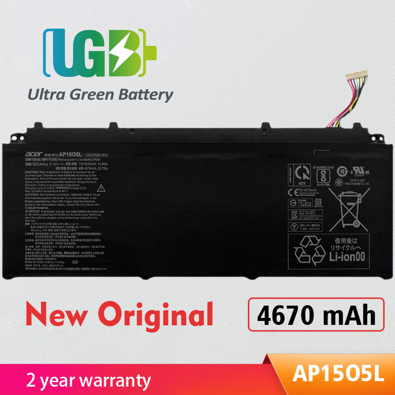 UGB-batería Original AP15O5L AP15O3K para Acer Aspire S 13, S5-371, S5-371-52JR, S5-371-7278, 767P, S5-371-53NX, CB5-312T
