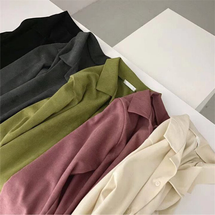 Colorfaith-camisas de pana para mujer, blusas Vintage de gran tamaño para oficina, Tops salvajes a la moda BL9080, otoño e invierno, 2021