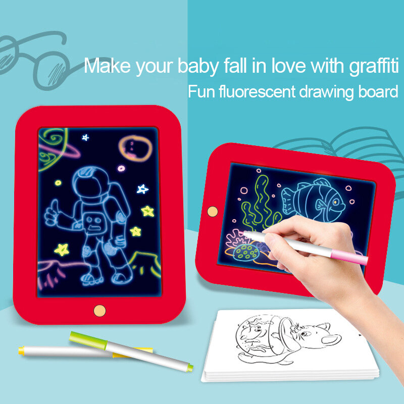 Tablero de dibujo para niños, almohadilla mágica 3D, placa pintada a mano, tableros de escritura electrónicos luminosos coloridos, pintura de Graffiti