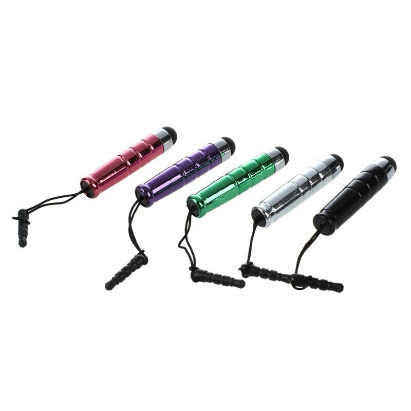5 x Pen Mini Silver / Purple / Black / Red / Green with Adapter 3.5mm for  Touch screens of Tablets and Smartphones (iPhone, iPa