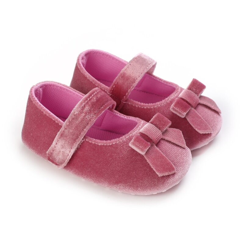 Bebê recém-nascido meninas anti-deslizamento sola macia mocassins calçados sapatos primeiro walker sapatos de couro do plutônio bowknot princesa prewalker