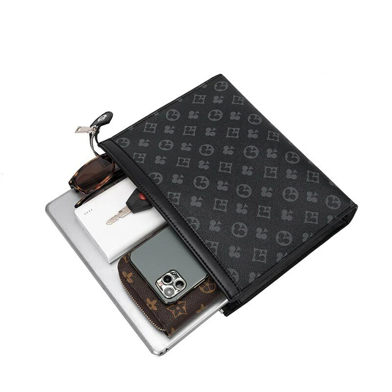 Zipper Handbags Men's and Women's Luxury Design Large Capacity Clutch Bag Casual Envelope Bag Business Bag for Male and Female