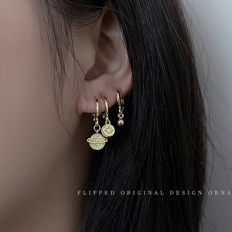 Boucles d'oreilles coréennes élégantes en Zircon, nouveau Style tendance, Niche Chic pour célébrités d'internet, 2020