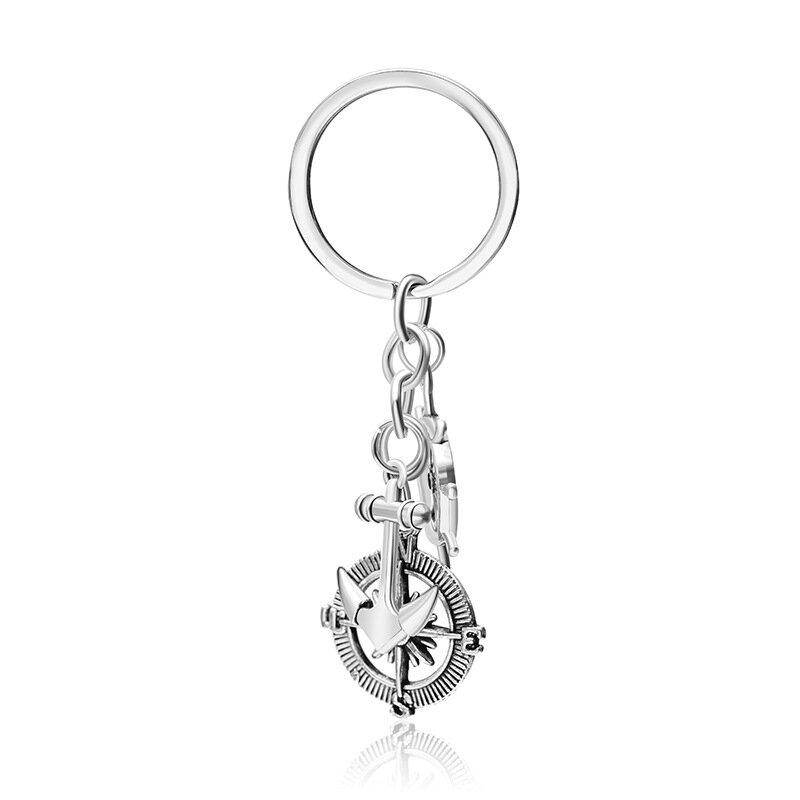 Hello Miss New Keychain Leisure Anchor Rudder Metal Keychain Pendant Clothing Accessories Fashion Neutral Keychain ring