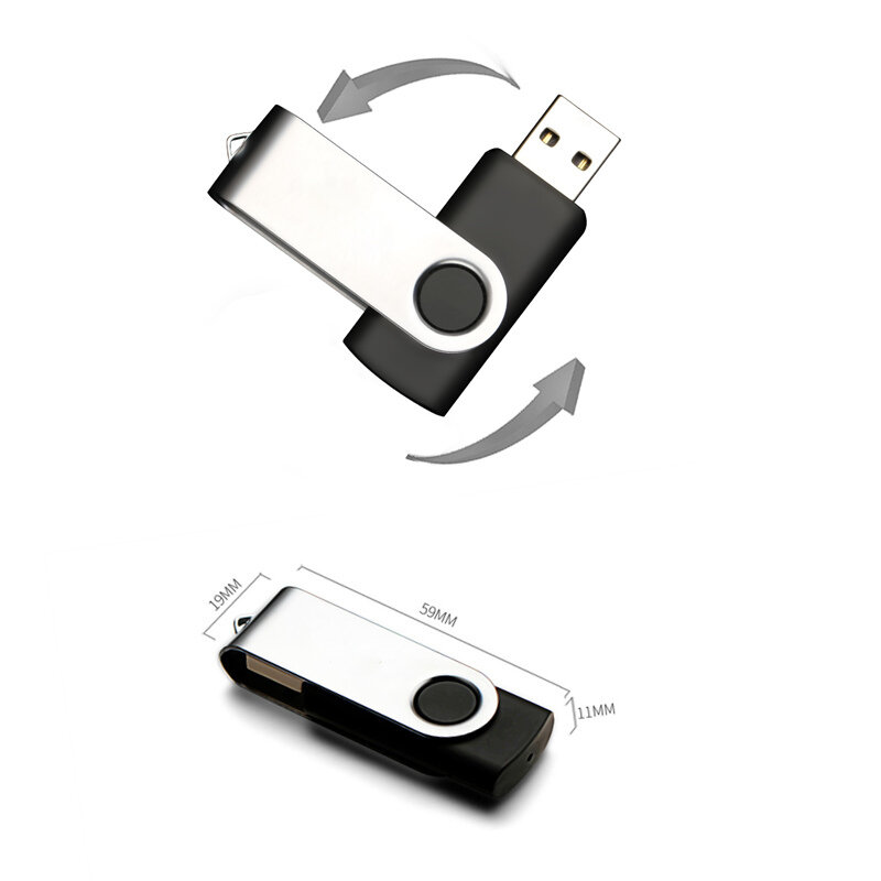 BiNFUL-Pendrive portátil giratorio de Metal, unidad Flash Usb 2,0, 4GB, 8GB, 16 GB, 32GB, 64 GB, 128GB, 256GB, tarjeta de memoria Flash
