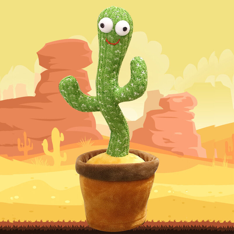 Creativiteit Leuke Grappige Cactus Knuffel Elektrische Gevulde Plant Speelgoed Zonder Batterij Dans Zingen Bewegen Draaien Prefect Cadeau Voor Kids