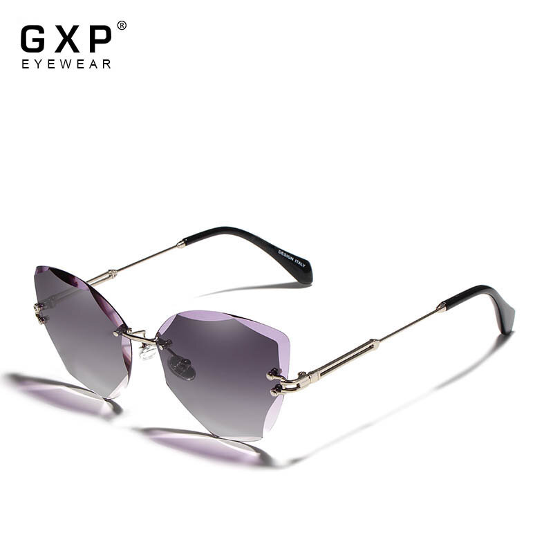 GXP Fashion Wanita Sun kacamata 2020 Tanpa Bingkai Kacamata Hitam Wanita Vintage Paduan Bingkai Klasik Merek Desain Warna Oculo
