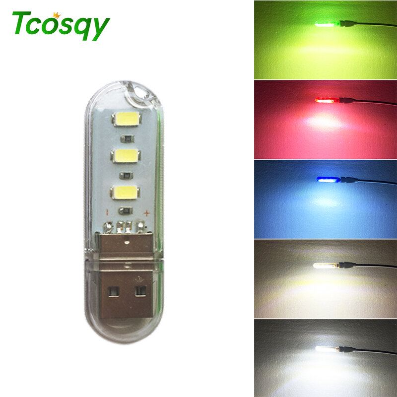 Tcosqy-lâmpada de cabeceira com interface usb, 1.5w, luz noturna, fonte dc 5v, branco quente, frio, branco, vermelho, azul, verde, smd