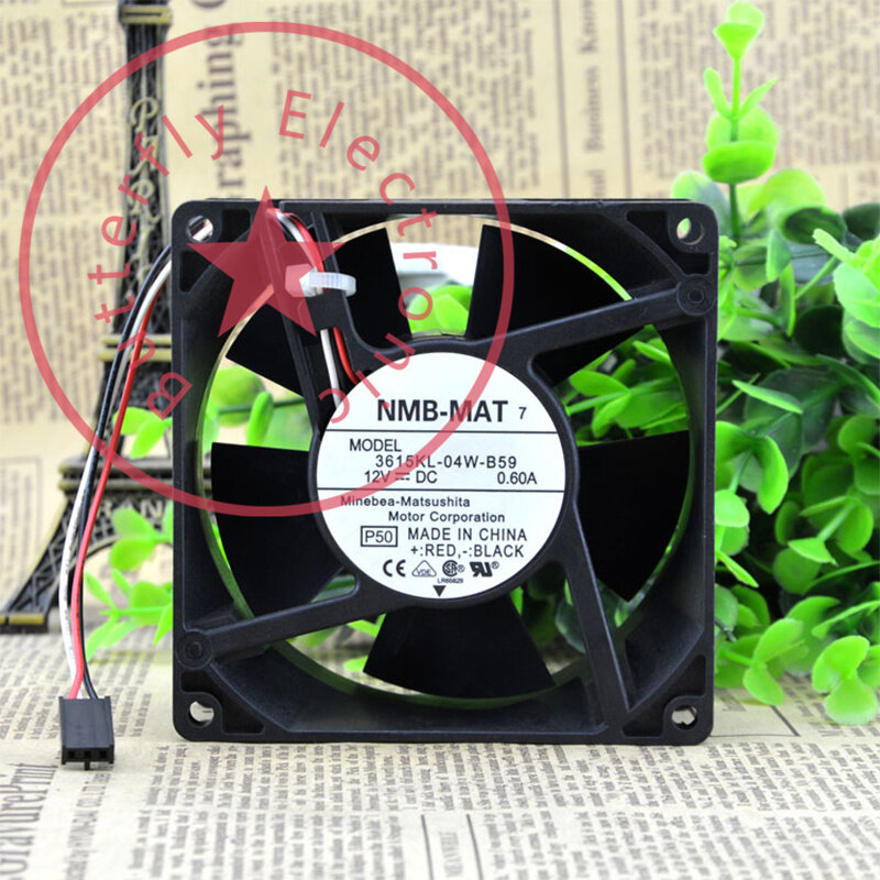 BRAND NEW 3615KL-04W-B59 12V 0.60A 3WIRE COOLING FAN COOLER 90*90*38MM 9CM 9038