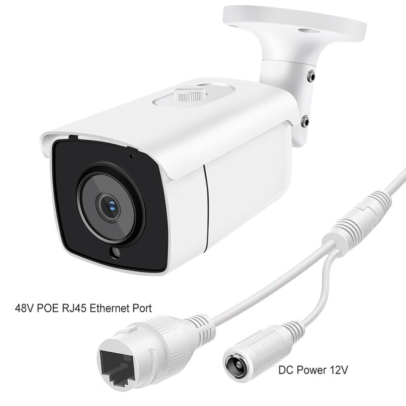 4K 8MP كاميرا IP في الهواء الطلق مقاوم للماء POE H.265 Onvif المعادن رصاصة CCTV المنزل 4MP صفيف الأشعة تحت الحمراء كاميرا الأمن الصوت