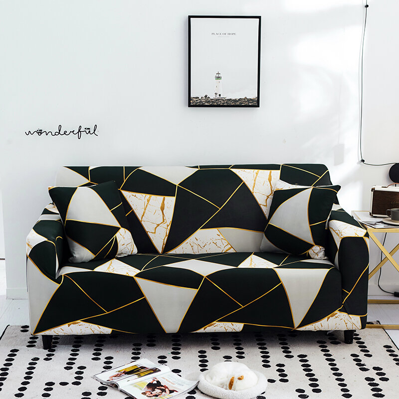 Geométrico sofá slipcovers sofá elástico capas para sala de estar secional canto sofá capa chaise lounge 1/2/3/4 assento