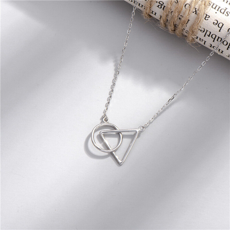 Sodrov 925 Sterling Silver Necklace Pendant For Women Personalized Triangle Round Buckle High Quality Silver 925 Jewelry Pendant