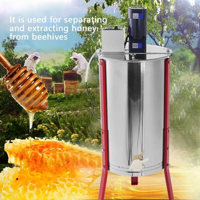 Extracteur de miel électrique en acier inoxydable | 220V, 3 cadres, extracteur de miel électrique, séparateur pour apiculteur, prise ue