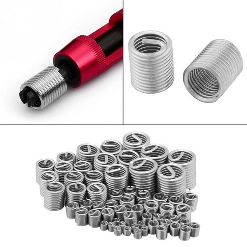 60pcs Drilling &Tapping M3/M4/M5/M6/M8 M10 M12 Stainless Steel Wear Resistant Wire Screw Sleeve