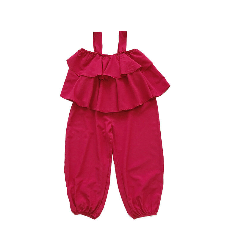 BABY2020 sommer neue mädchen anzug kinder sling pumphose dünne Koreanische stil 2 teil/satz kinder weihnachten kleidung mädchen kleidung