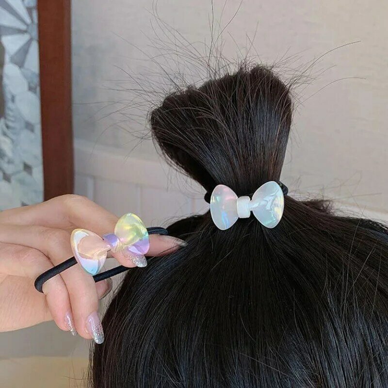 Nieuwe Korea Vrouwen Haar Touwen Temperament Haarbanden Elastische Rubberen Band Paardenstaart Houder Gom Boog Haar Banden Scrunchies Haarband Leuke