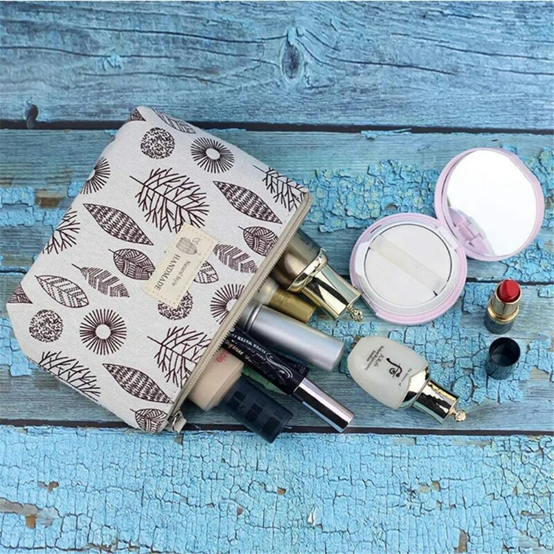Bolsa feminina xadrez maquiagem, linda bolsa para cosméticos viagem com zíper produtos de higiene pessoal lápis organizador bolsa carteira bolsas de mão